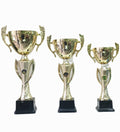 Set of 3 Gold Cup Trophies (NC 0012) - 375mm, 330mm, 290mm
