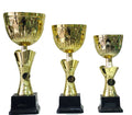 Set of 3 Gold Cup Trophies (NC 006) - 330mm, 290mm, 250mm