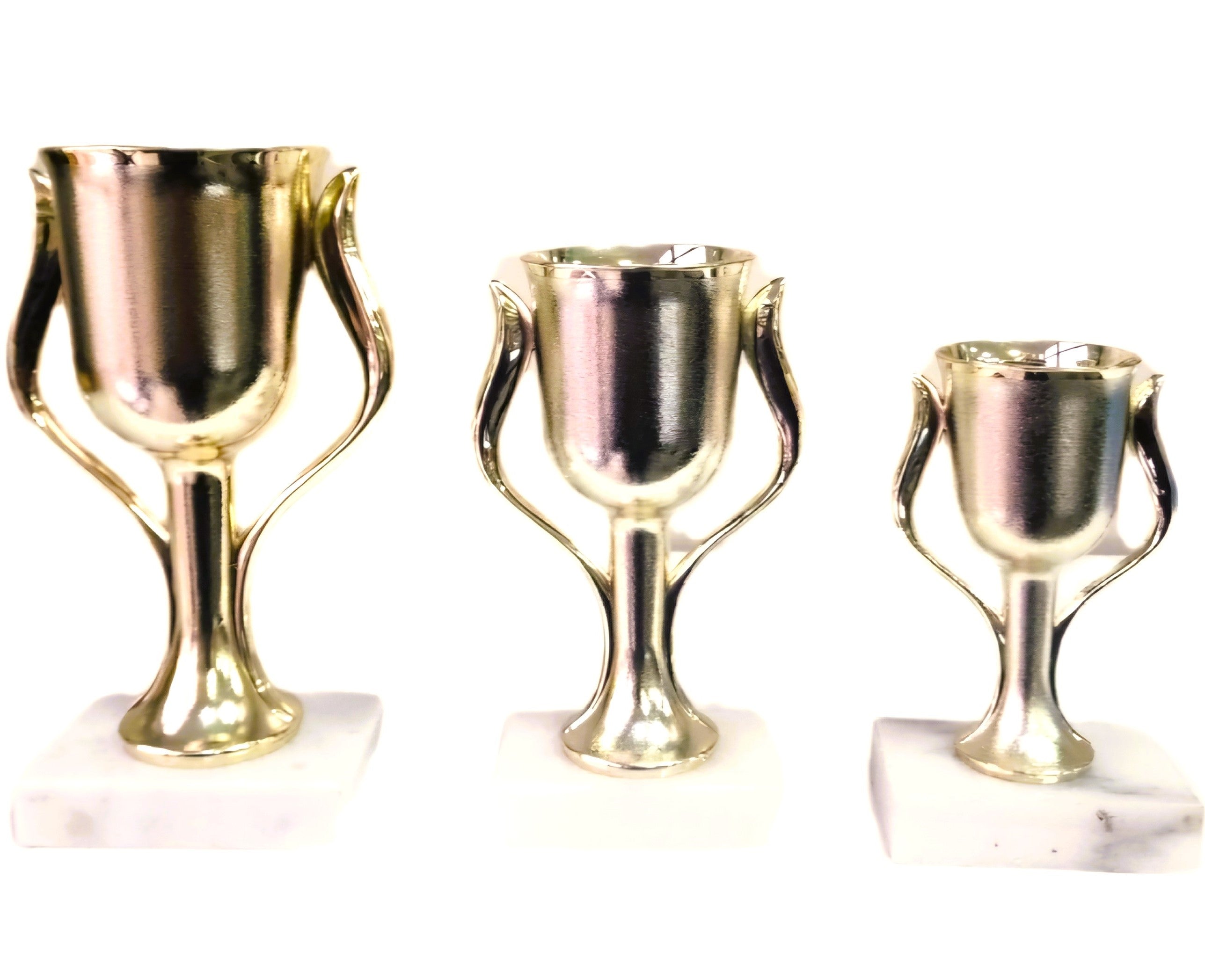 Set of 3 Tulip Cup Trophies - 185mm, 160mm, 130mm