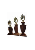 Kiaat Wooden Trophy with Star Topper (B208) - Set of 3 (470mm, 440mm, 375mm)