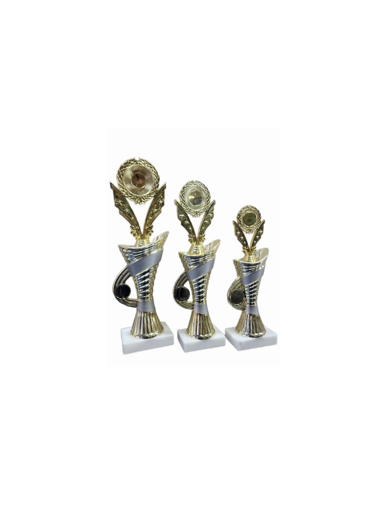 Set of 3 Gold Trophies (B250/L2L) - 340mm, 295mm, 245mm