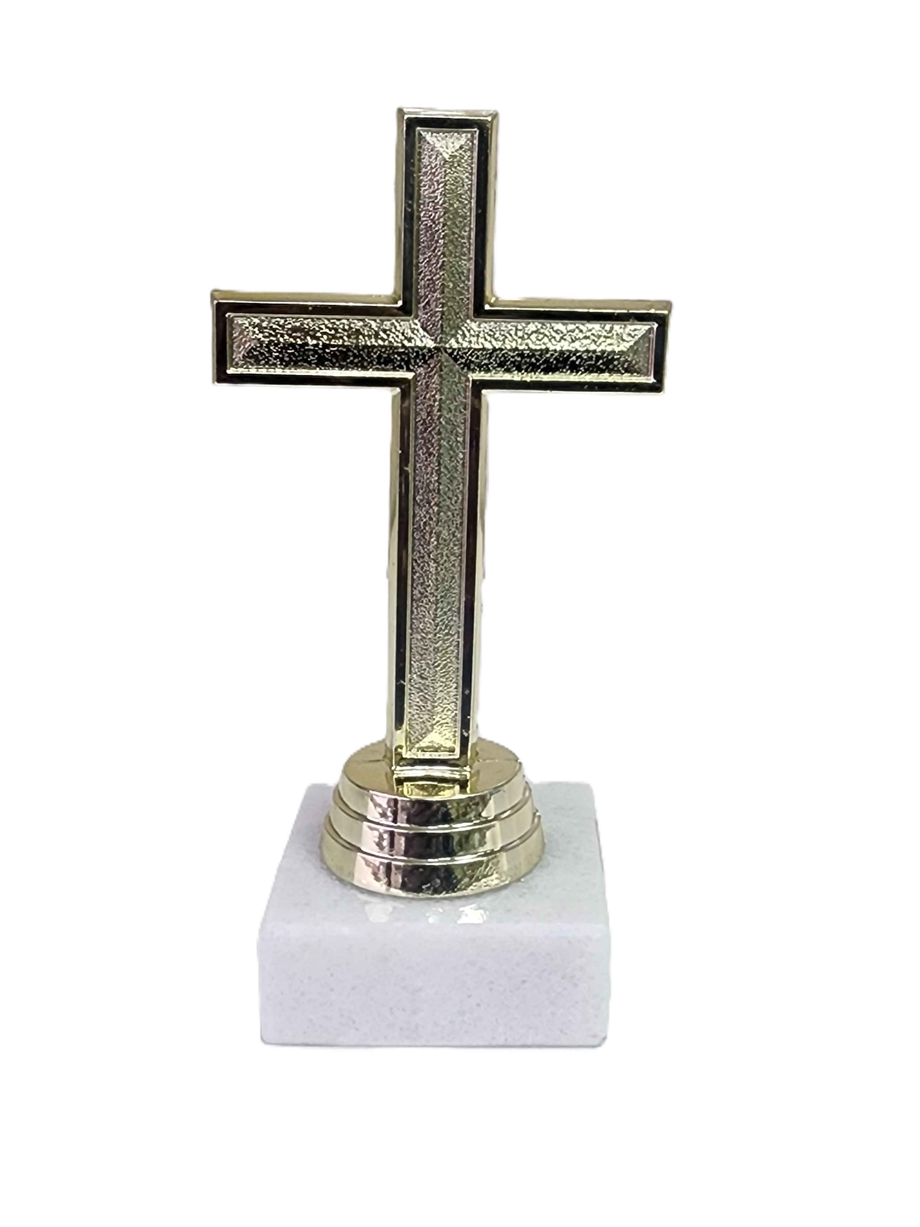 Large Cross Trophy with Marble Base - 140mm