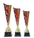 Red Future Star Cup Trophies - Set of 3 (500mm, 440mm, 390mm)